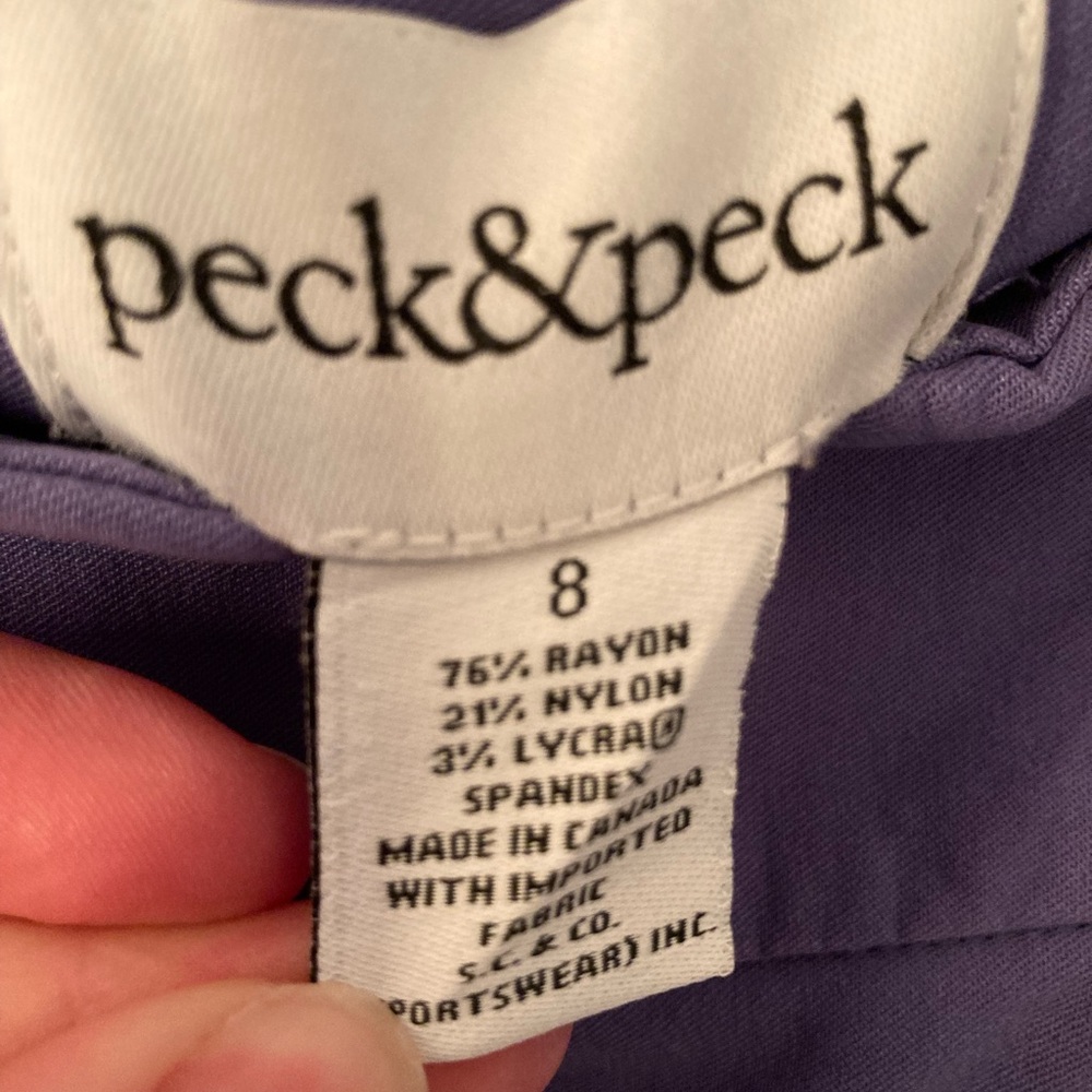 Peck and Peck Vibrant Top and Dark Lavender Crop Pants Set - Picture 2 of 6